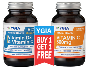 Vitamin D3 1,000 IU + Vit C I 60 Veg Caps X 1,000 IU D3 & 800m Vit C g | 100% Natural | Non-GMO | Gluten & Dairy Free | No Additives