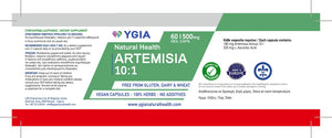 Artemisia | 60 Plant Caps X 500mg | Amber Glass Bottles  |100% Natural | No Additives  | Non-GMO | Gluten & Dairy Free